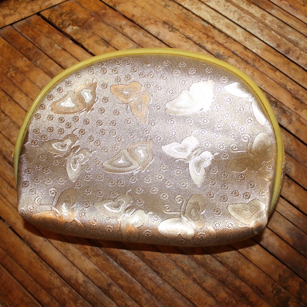 EUC GOLD BUTTERFLY MAKEUP BAG